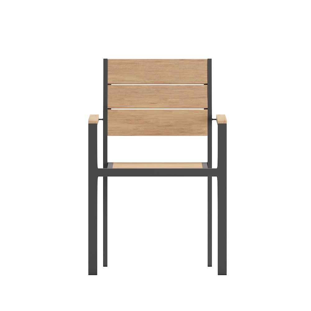 Modern Commercial Grade Patio Chair with Arms. Picture 11