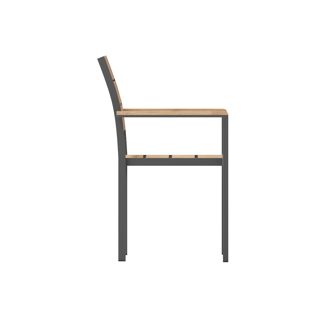 Modern Commercial Grade Patio Chair with Arms. Picture 10