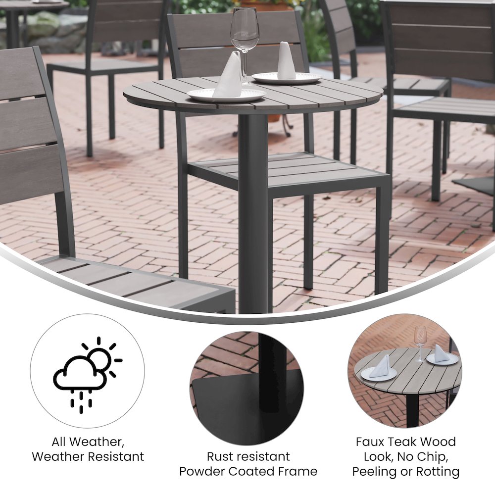 Modern Commercial Grade 24" Round Patio Dining Table. Picture 4