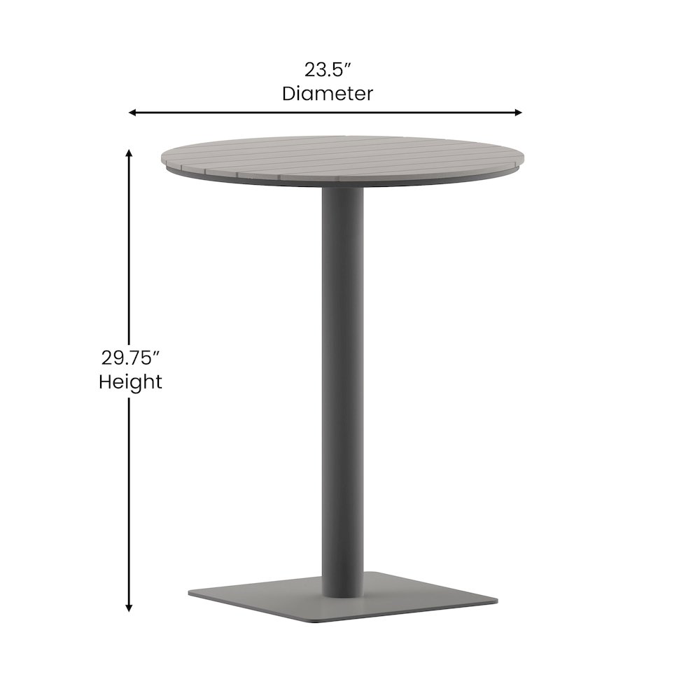 Modern Commercial Grade 24" Round Patio Dining Table. Picture 5