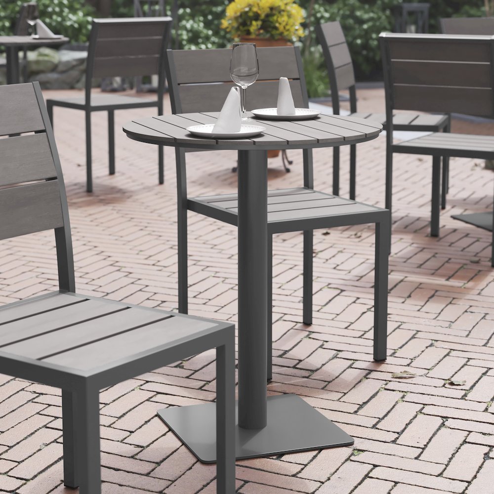 Modern Commercial Grade 24" Round Patio Dining Table. Picture 2