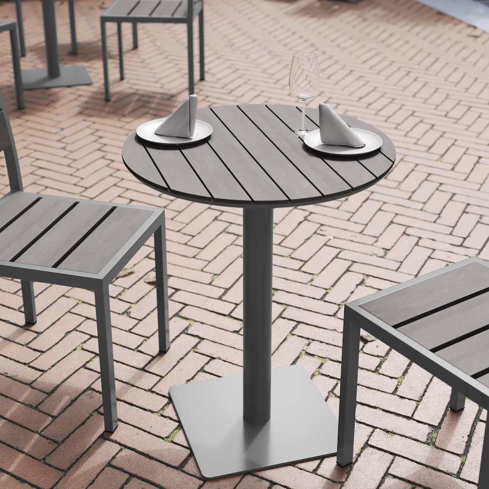 Modern Commercial Grade 24" Round Patio Dining Table. Picture 6