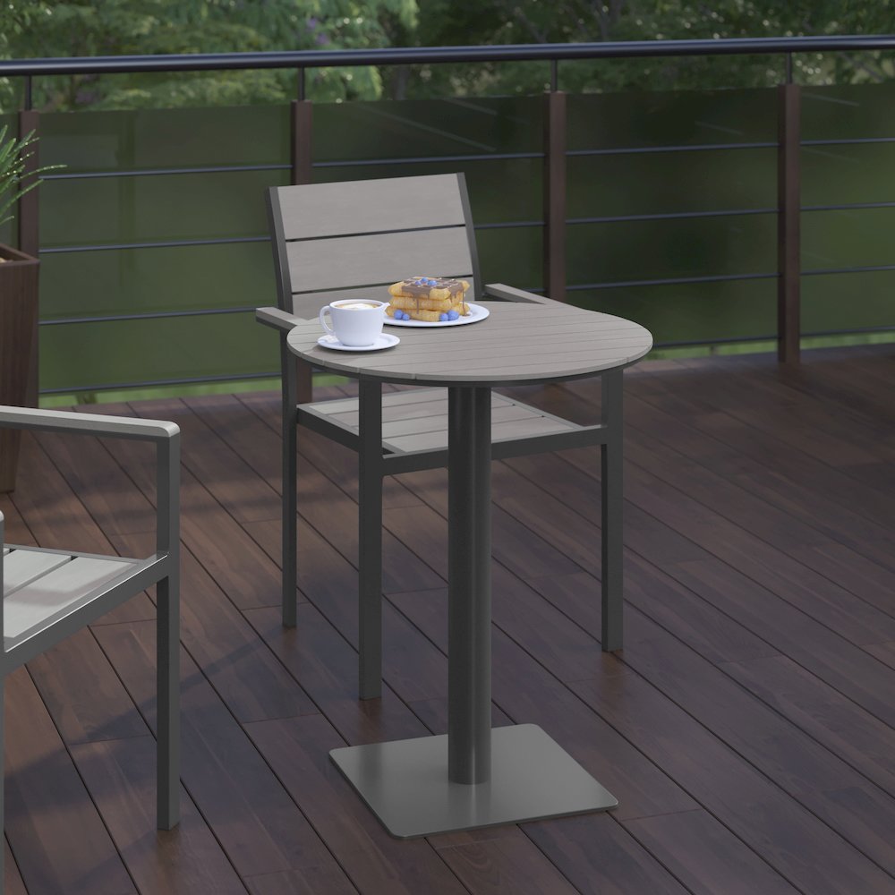 Modern Commercial Grade 24" Round Patio Dining Table. Picture 7