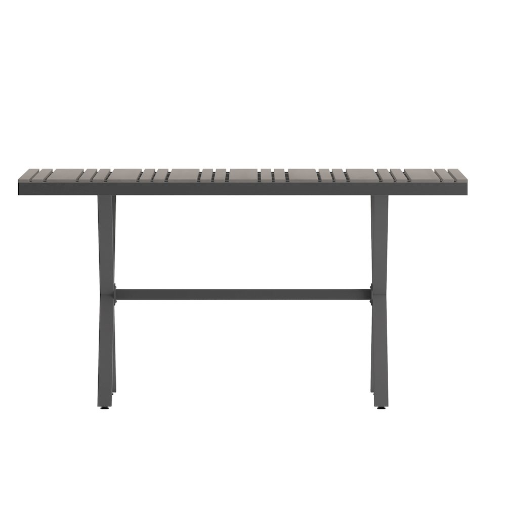 Modern Commercial Grade X-Frame Patio Dining Table. Picture 8