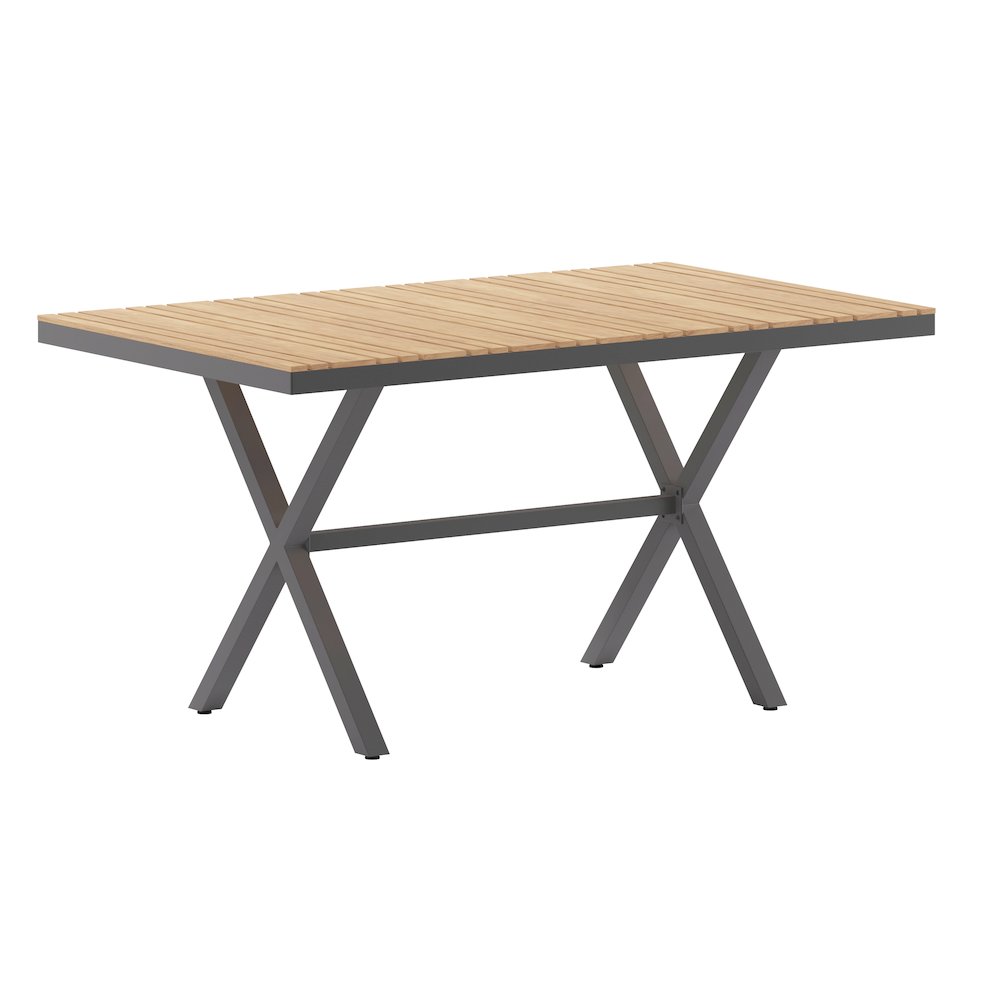 Modern Commercial Grade X-Frame Patio Dining Table. Picture 1