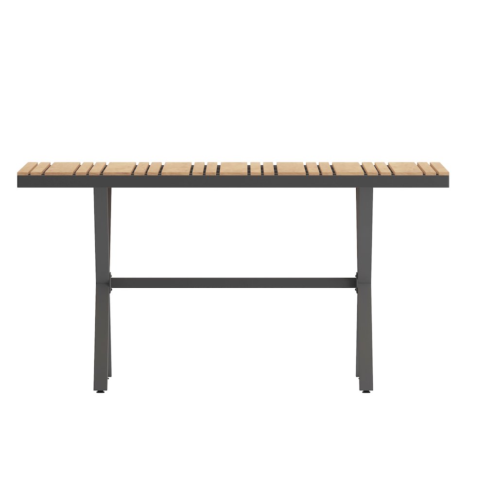 Modern Commercial Grade X-Frame Patio Dining Table. Picture 11