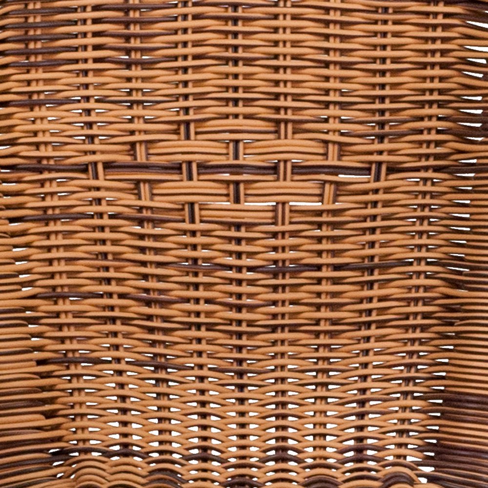 Burning Brown Rattan Restaurant Patio Chair with Dark Red Bamboo-Aluminum Frame. Picture 12