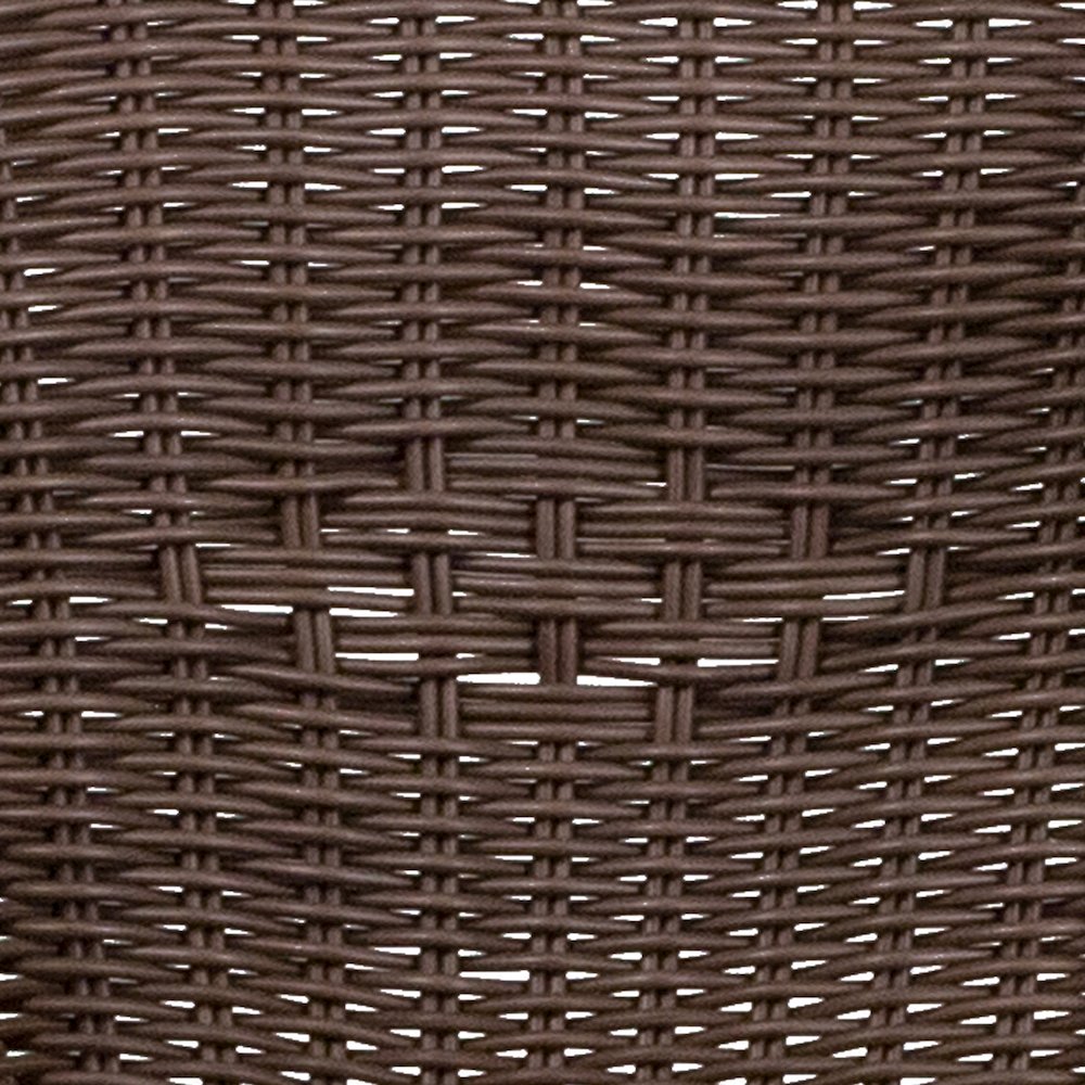 Dark Brown Rattan Restaurant Patio Chair with Red Bamboo-Aluminum Frame. Picture 12