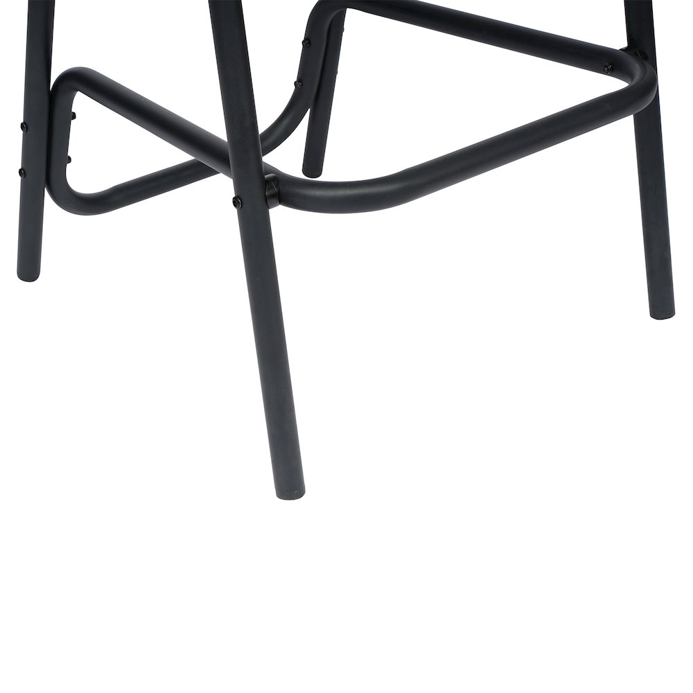 PE Rattan Restaurant Barstool with Black Aluminum Frame and Footrest in Gray. Picture 11
