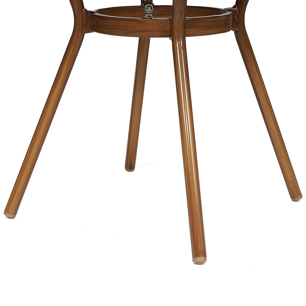 Classic Commercial Grade Bistro Table, Black & White Rattan/Natural Frame. Picture 10