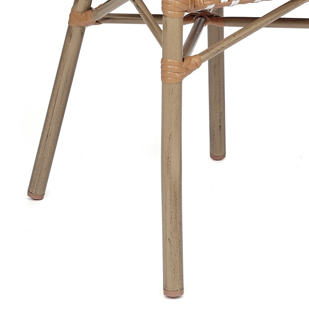 Classic Commercial Grade Bistro Chair, Natural & White/Light Natural Frame. Picture 11