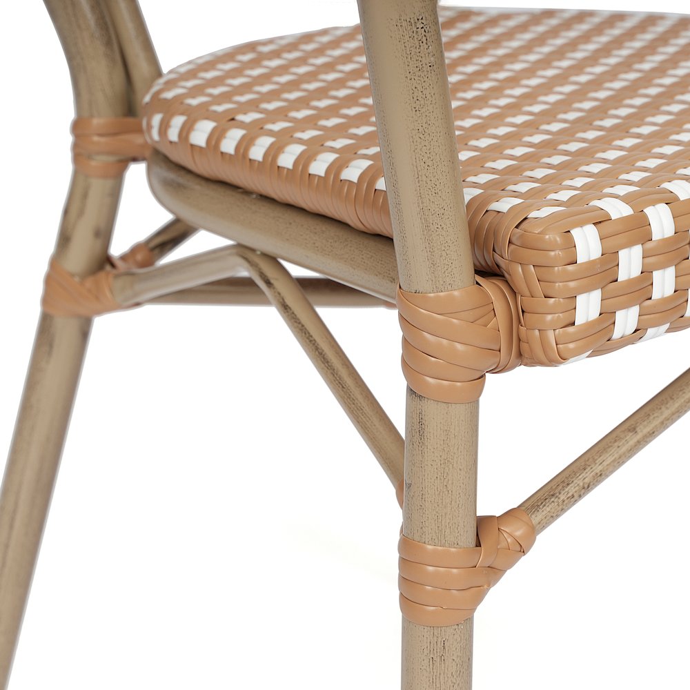 Classic Commercial Grade Bistro Chair, Natural & White/Light Natural Frame. Picture 12