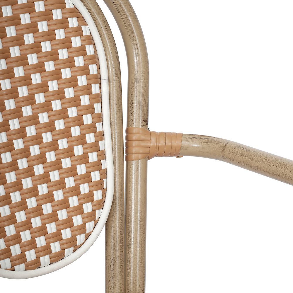Classic Commercial Grade Bistro Chair, Natural & White/Light Natural Frame. Picture 13