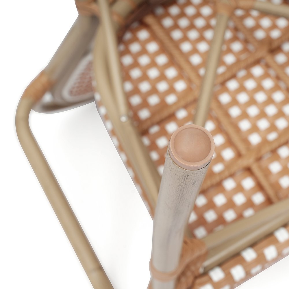 Classic Commercial Grade Bistro Chair, Natural & White/Light Natural Frame. Picture 15