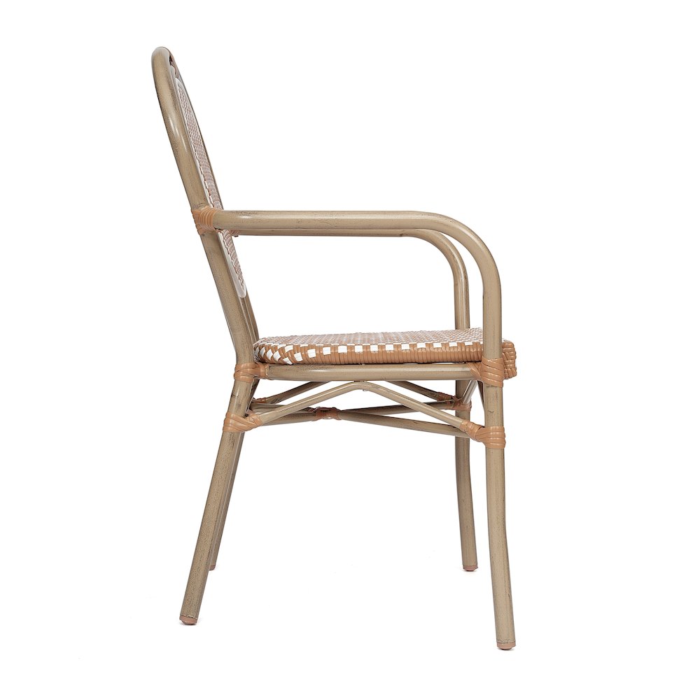 Classic Commercial Grade Bistro Chair, Natural & White/Light Natural Frame. Picture 9