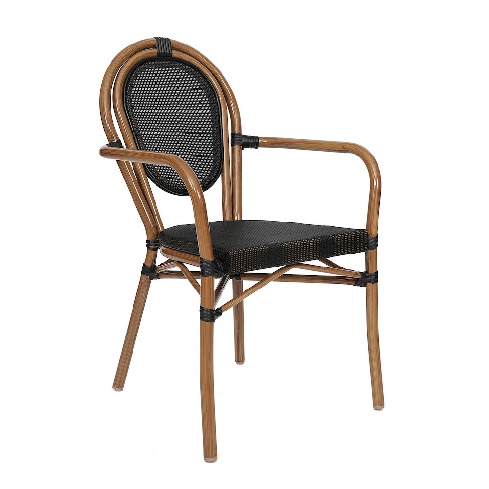Classic Commercial Grade Indoor/Outdoor Bistro Chair, Black/Natural Frame. Picture 1