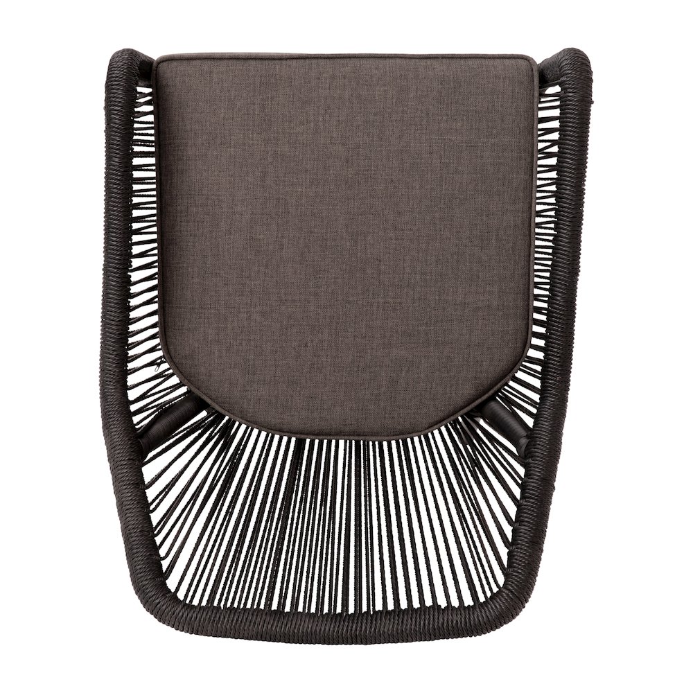 Set of 2 All-Weather Black Woven Stacking Club Chairs. Picture 12