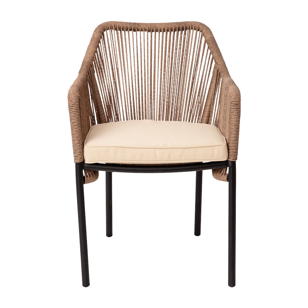 Set of 2 All-Weather Natural Woven Stacking Club Chairs. Picture 11