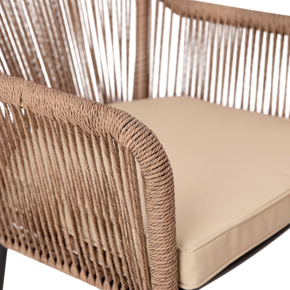 Set of 2 All-Weather Natural Woven Stacking Club Chairs. Picture 13