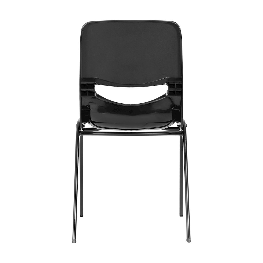 Classroom Stack Chair with Powder-Coated Frame and Black Ergonomic Back and Seat. Picture 6