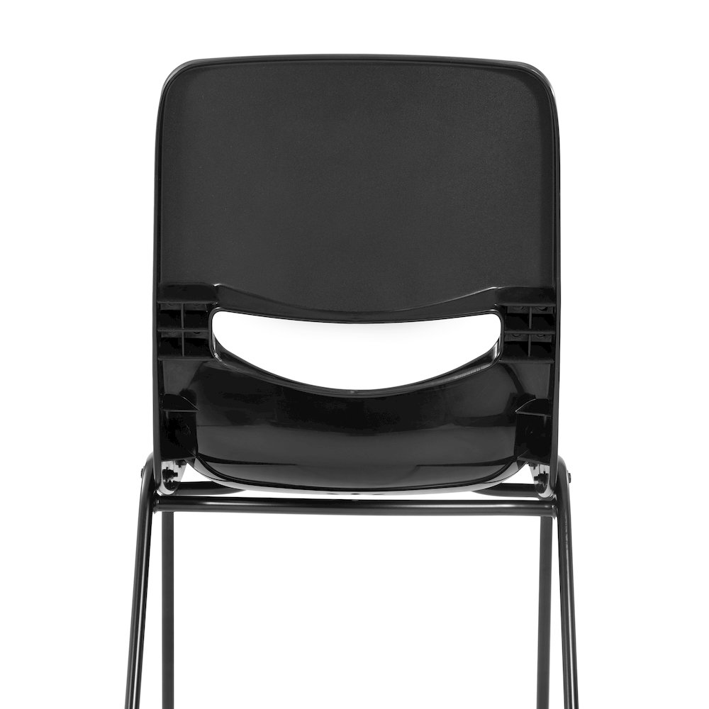 Classroom Stack Chair with Powder-Coated Frame and Black Ergonomic Back and Seat. Picture 7