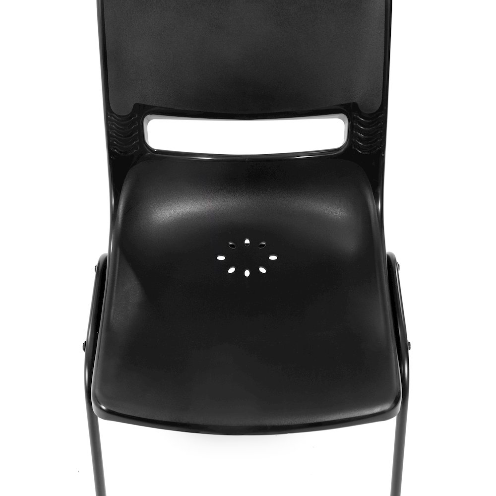 Classroom Stack Chair with Powder-Coated Frame and Black Ergonomic Back and Seat. Picture 10