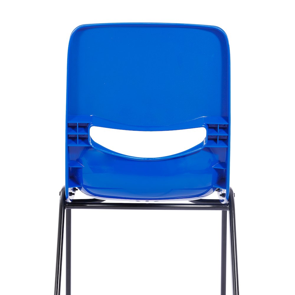Classroom Stack Chair with Powder-Coated Frame and Navy Ergonomic Back and Seat. Picture 7