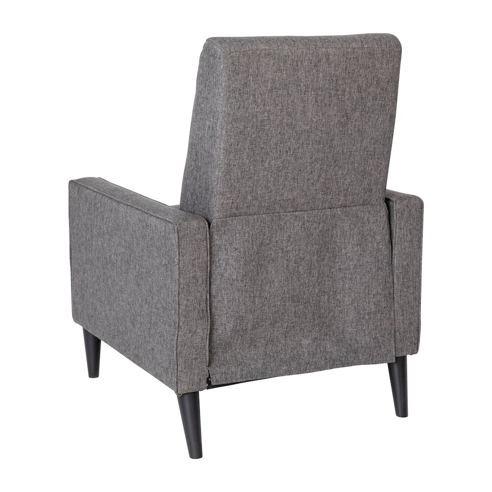 Fabric Upholstered Button Tufted Pushback Recliner in Gray for Residential, Use. Picture 6