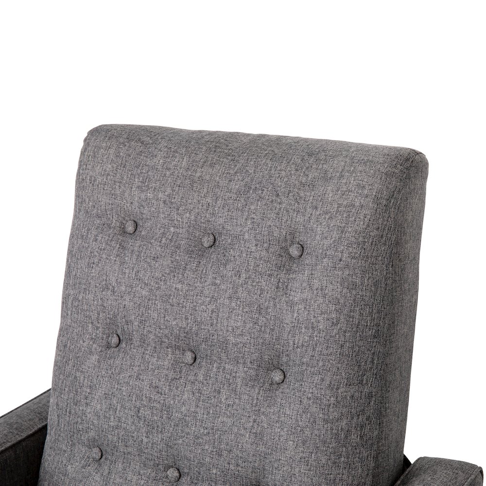 Fabric Upholstered Button Tufted Pushback Recliner in Gray for Residential, Use. Picture 13