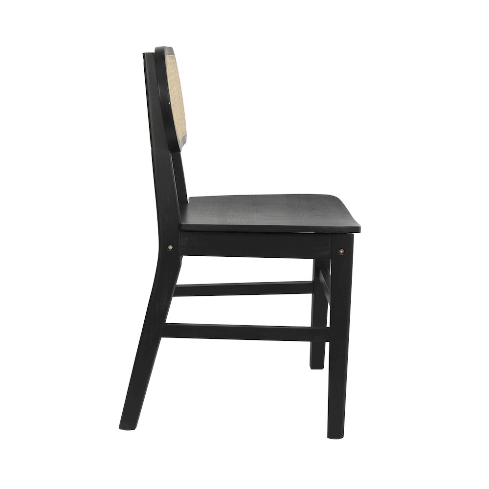 Set of 2 Cane Rattan Dining and Event Chairs with Solid Wood Frame and Seat. Picture 10
