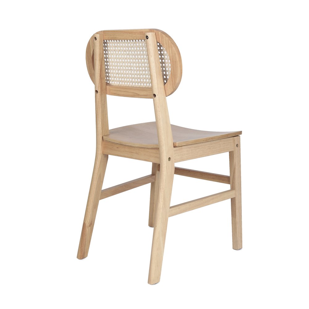 Set of 2 Cane Rattan Dining and Event Chairs with Solid Wood Frame and Seat. Picture 9