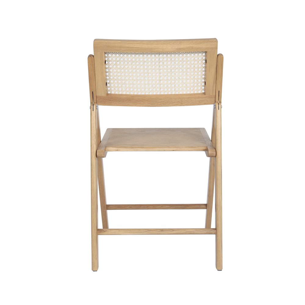 Set of 2 Commercial Cane Rattan Folding Dining and Event Chairs, Natural. Picture 9