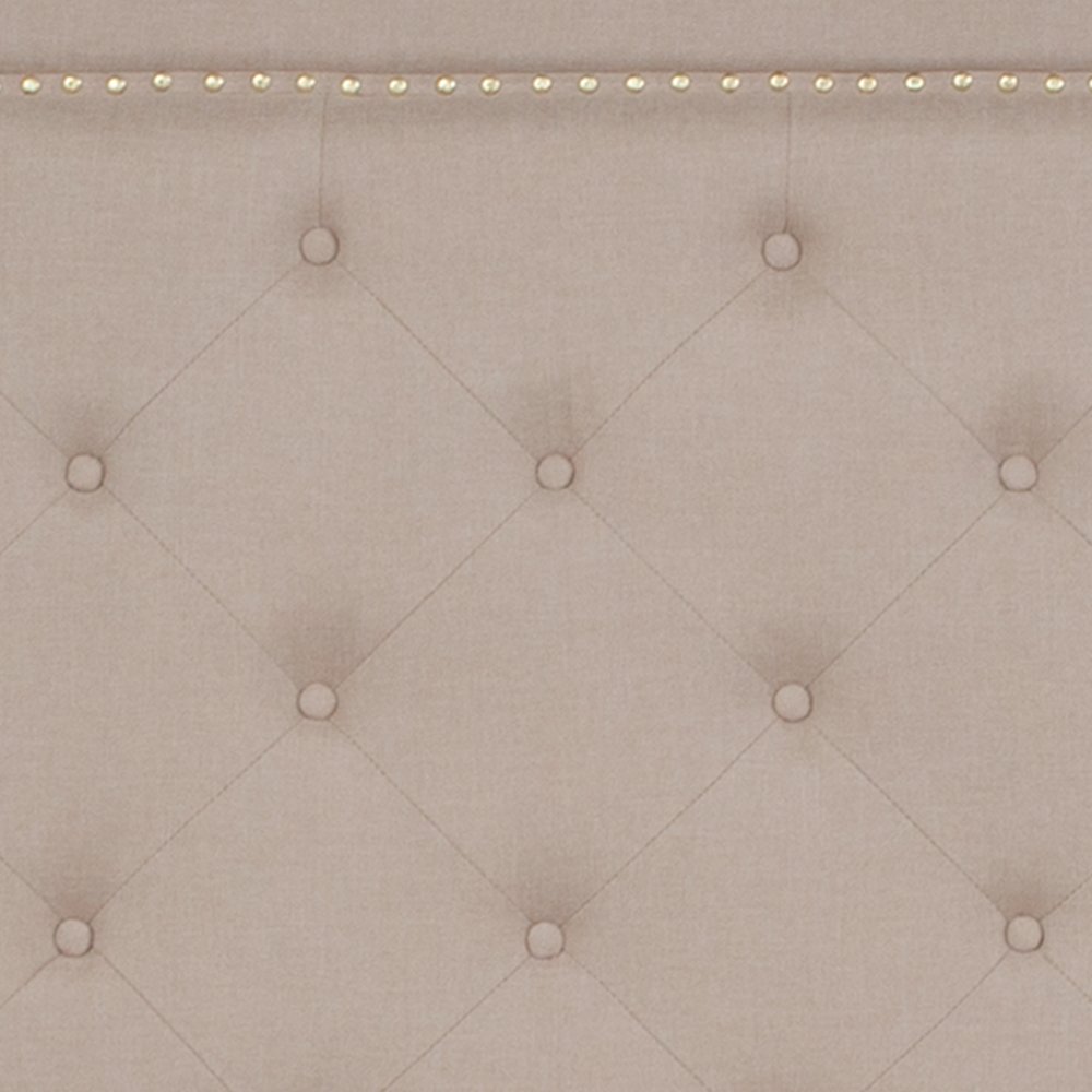 Full Size Tufted Upholstered Platform Bed in Beige Fabric. Picture 11