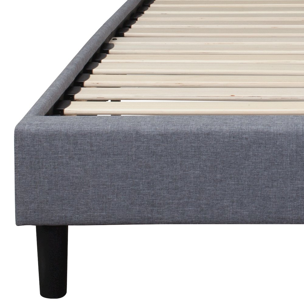 Full Size Tufted Upholstered Platform Bed in Light Gray Fabric. Picture 10