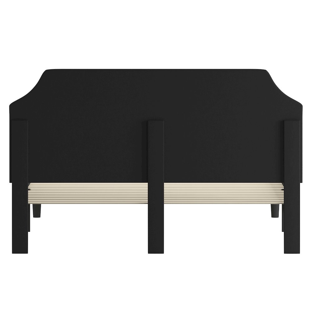 King Size Tufted Upholstered Platform Bed in Black Fabric. Picture 6