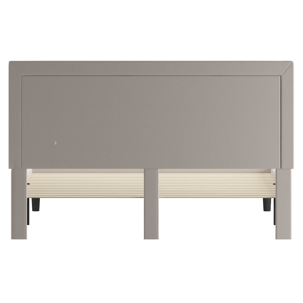 King Size Tufted Upholstered Platform Bed in Beige Fabric. Picture 6
