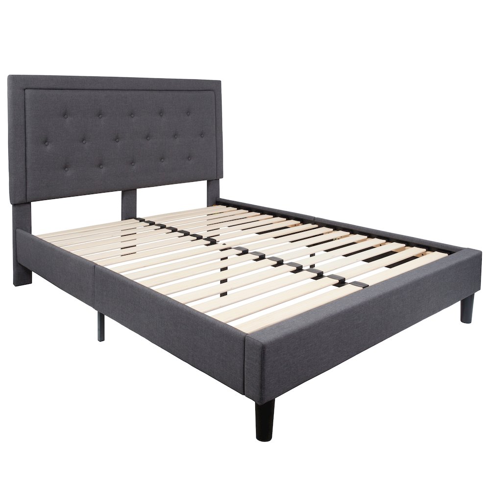 Queen Platform Bed | Queen Size Platform Bed Frame with Headboard. Picture 1