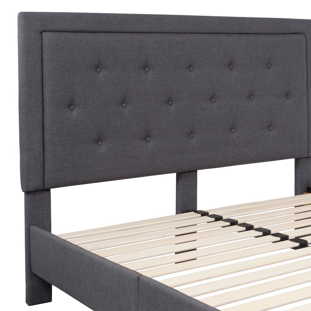 Queen Platform Bed | Queen Size Platform Bed Frame with Headboard. Picture 11