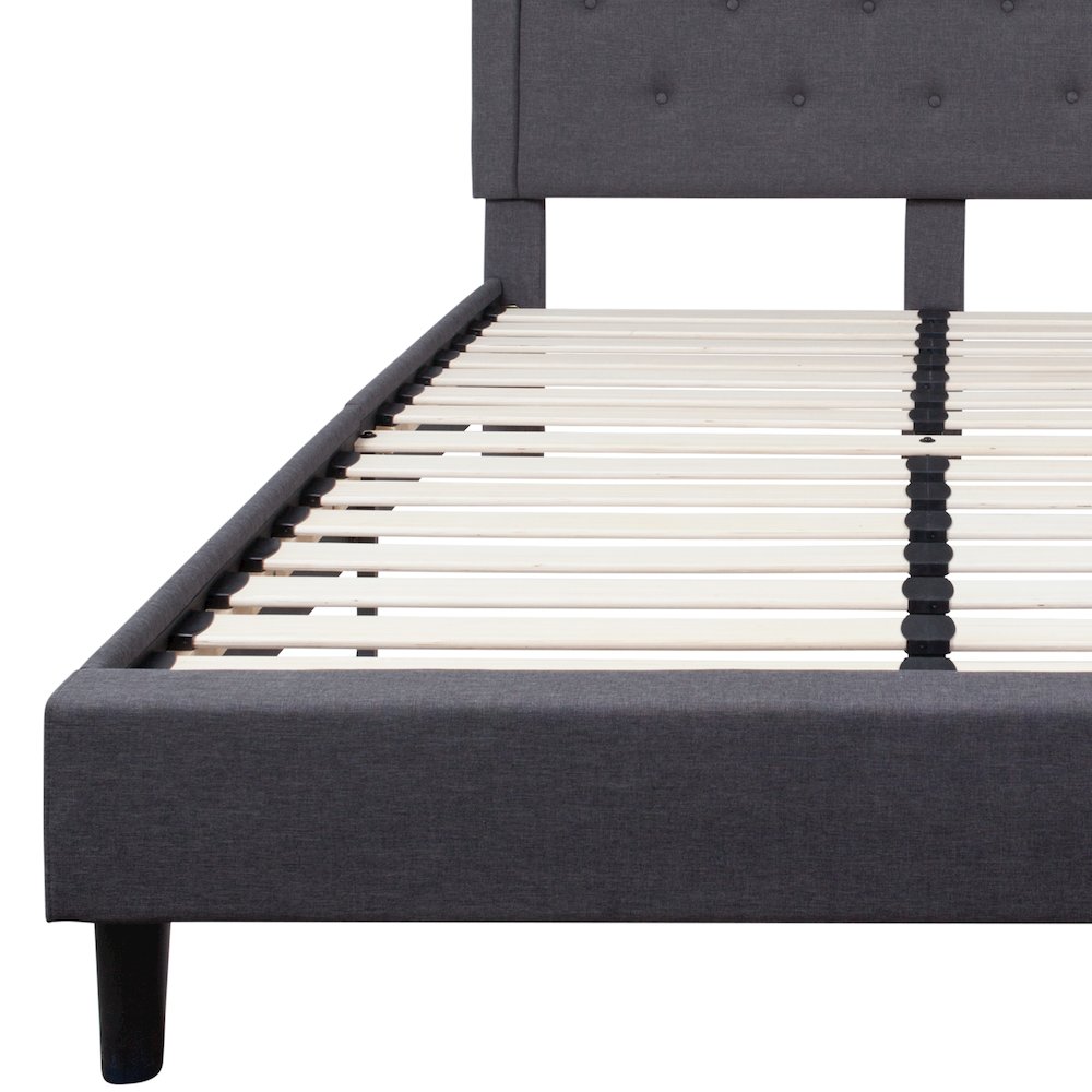 Queen Platform Bed | Queen Size Platform Bed Frame with Headboard. Picture 7