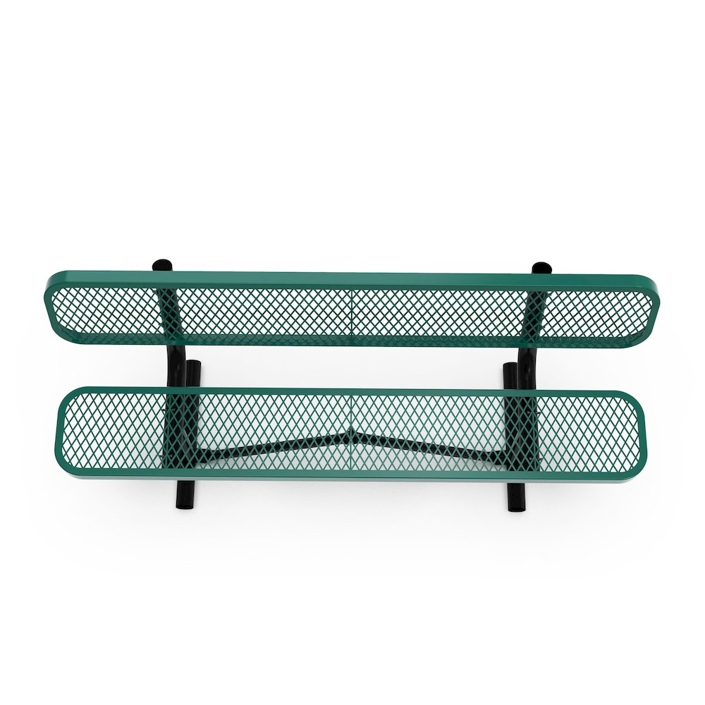 6' Commercial Grade Expanded Metal Bench with Backrest for up to 3 Adults, Green. Picture 10