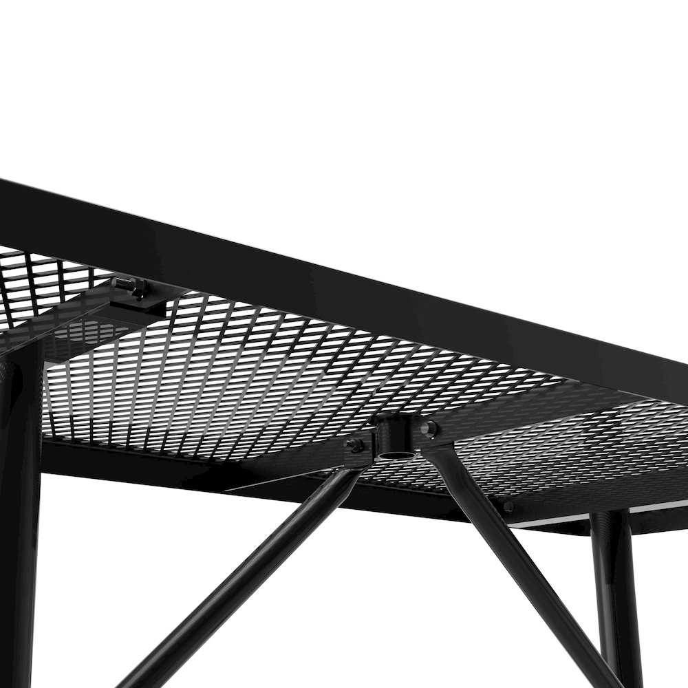 Mantilla 6' Rectangular Outdoor Picnic Table, Black. Picture 6