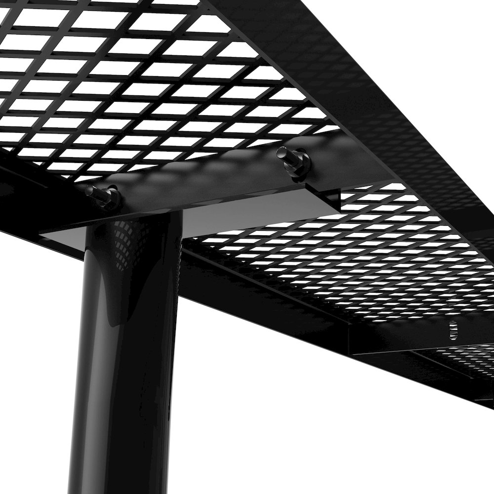 Mantilla 6' Rectangular Outdoor Picnic Table, Black. Picture 10