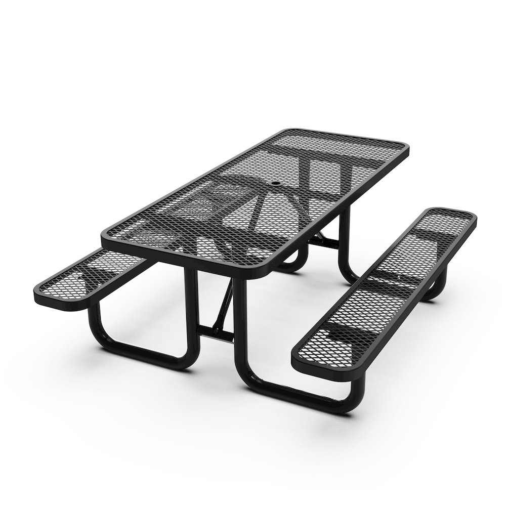 Mantilla 6' Rectangular Outdoor Picnic Table, Black. Picture 11