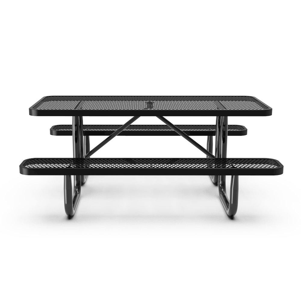Mantilla 6' Rectangular Outdoor Picnic Table, Black. Picture 8