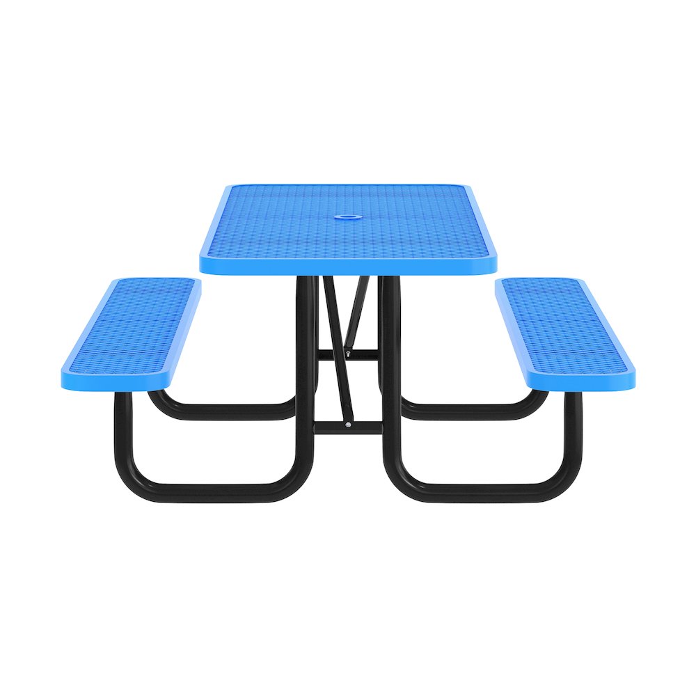 Mantilla 6' Rectangular Outdoor Picnic Table, Blue. Picture 6