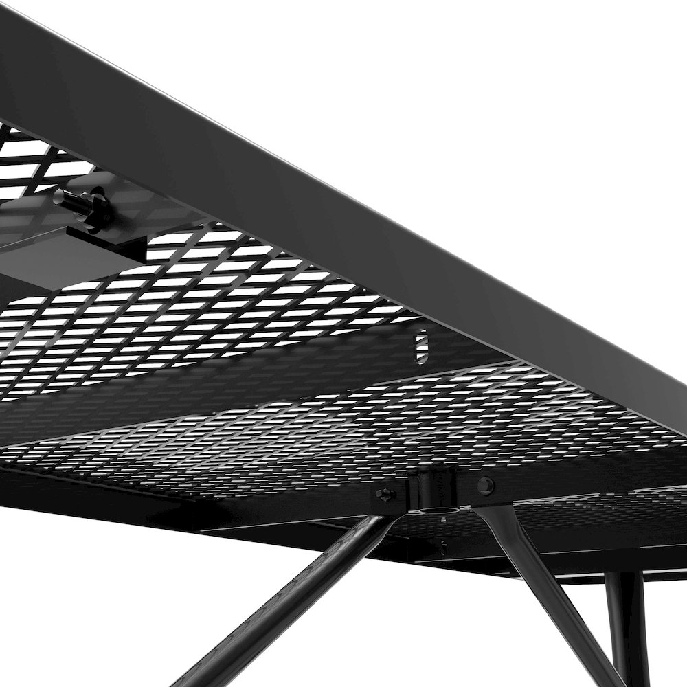 Mantilla 8' Rectangular Outdoor Picnic Table, Black. Picture 6