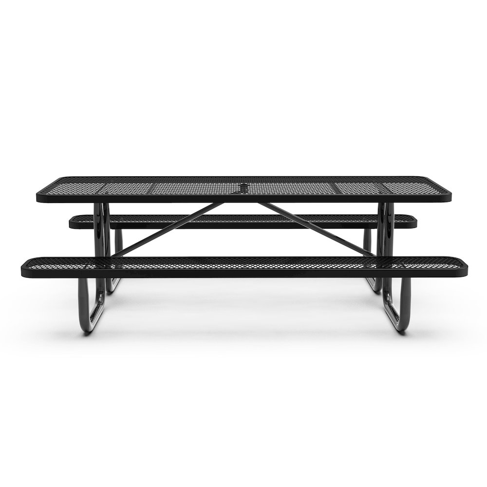 Mantilla 8' Rectangular Outdoor Picnic Table, Black. Picture 8