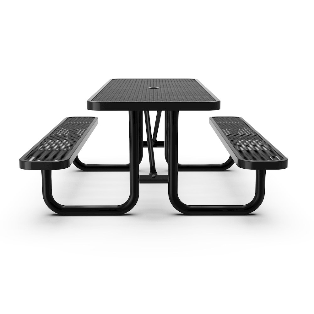Mantilla 8' Rectangular Outdoor Picnic Table, Black. Picture 7