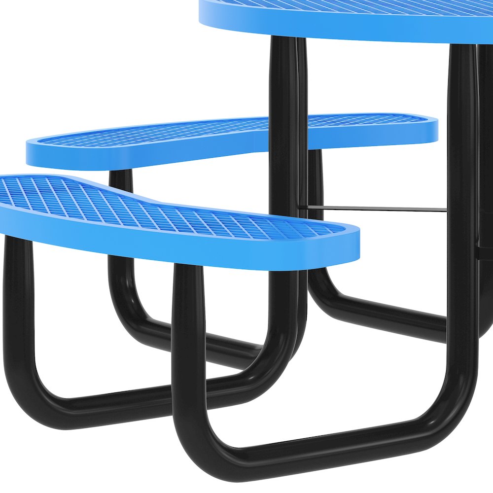 Creekside 46" Round Wheelchair Accessible Outdoor Picnic Table, Blue. Picture 6