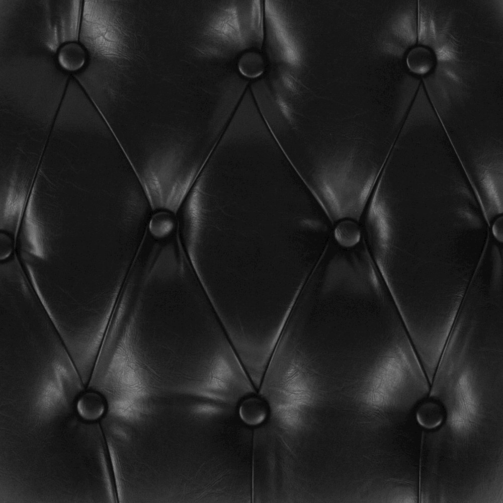Hard Black Tufted Vinyl Chiavari Chair Cushion. Picture 4